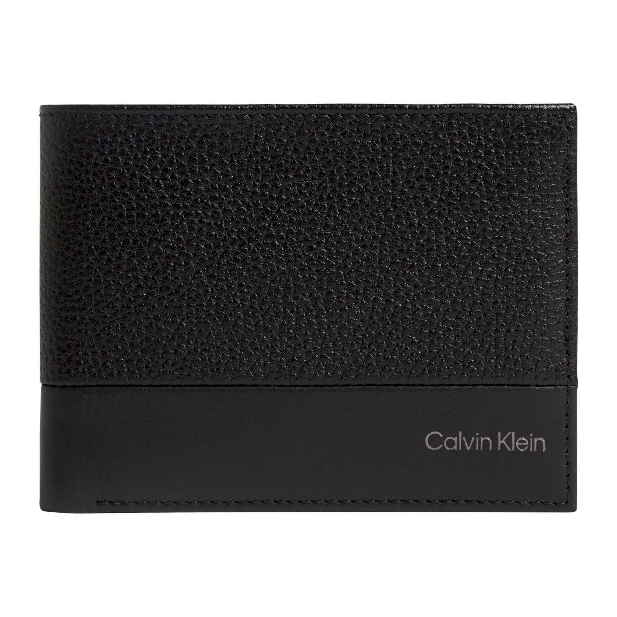Calvin klein portafoglio rfid con portamonete in pelle
