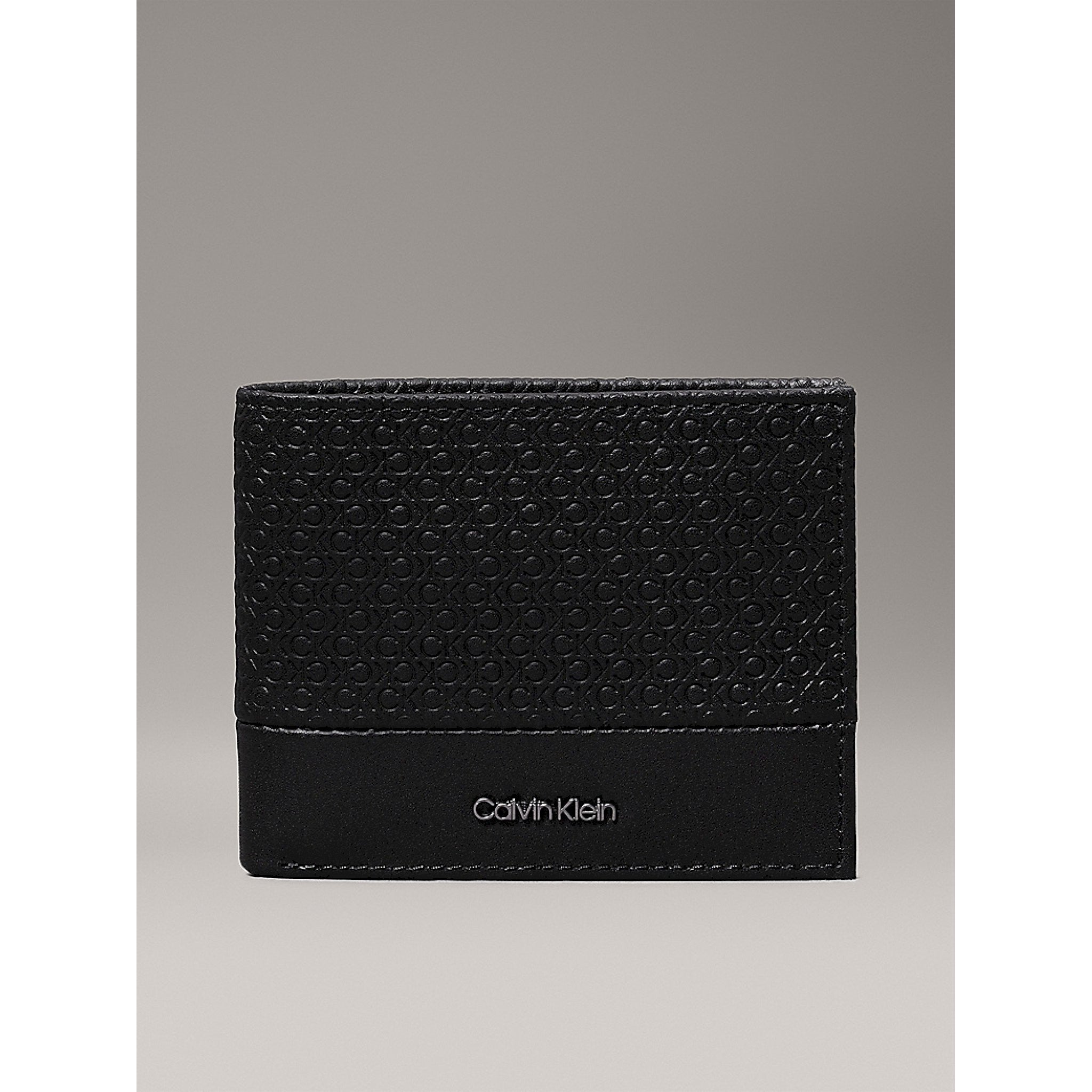 Calvin klein portafoglio rfid in pelle con logo