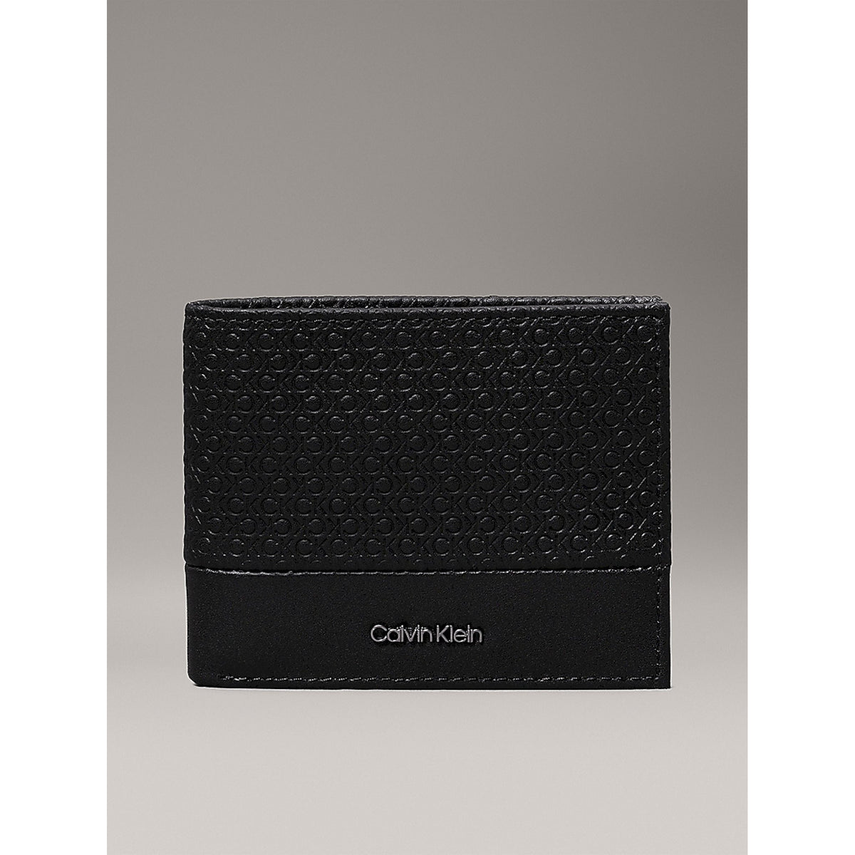 Calvin klein portafoglio rfid in pelle con logo
