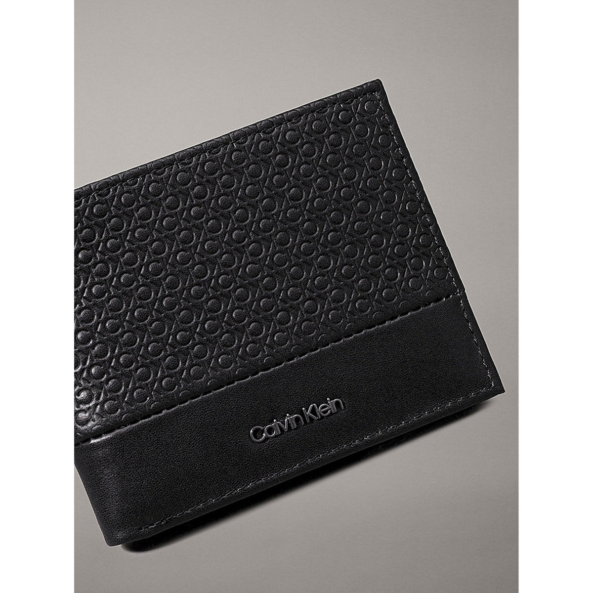 Calvin klein portafoglio rfid in pelle con logo
