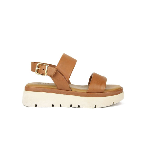 Sandalo con platform in pelle