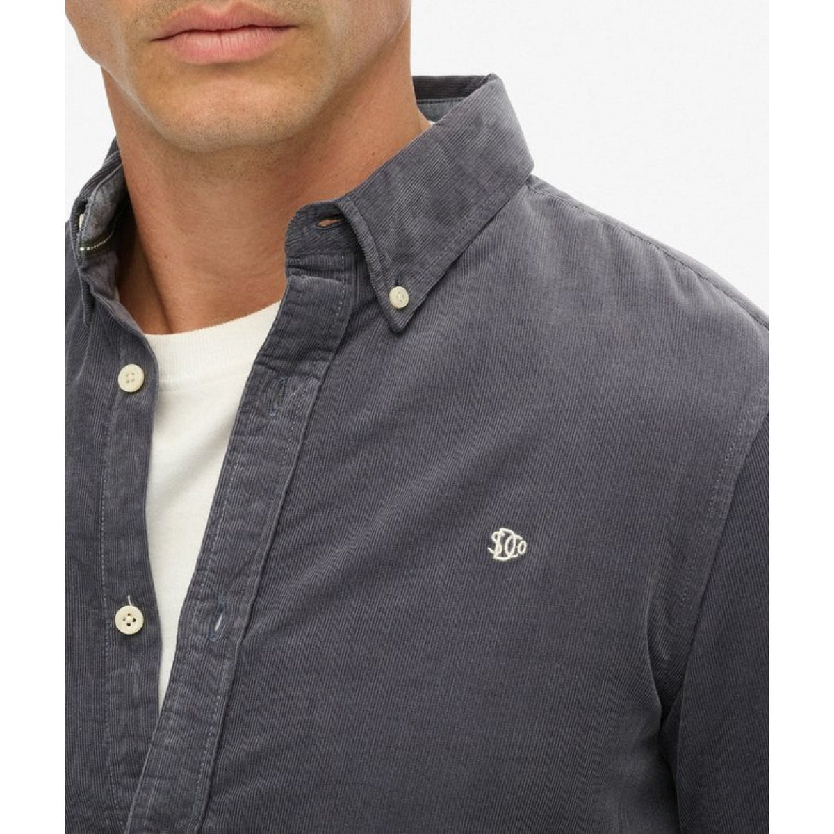 Superdry camicia classic in velluto a coste