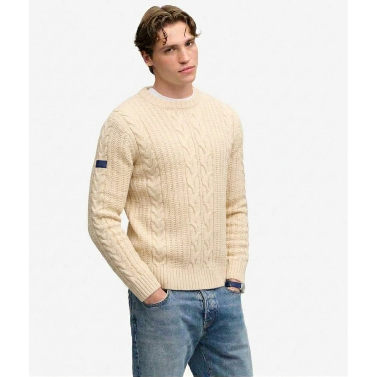 Superdry maglione a trecce jacob