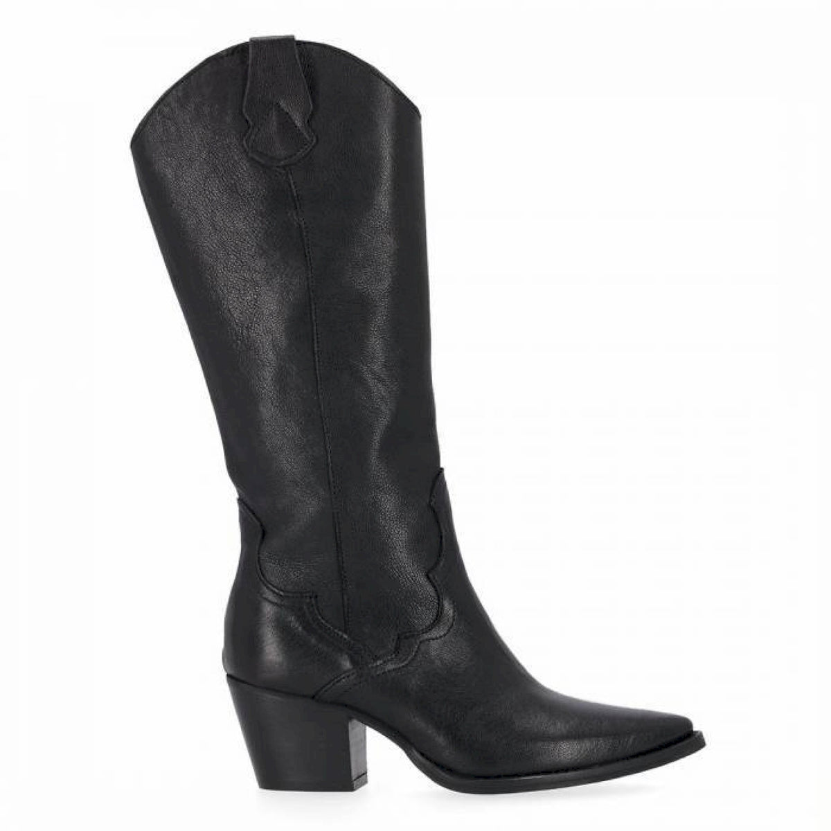 Stivale texano in pelle con tacco