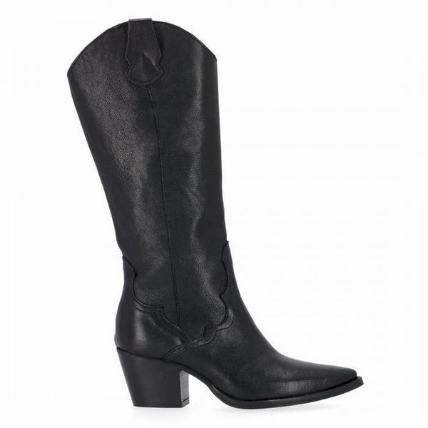 Stivale texano in pelle con tacco