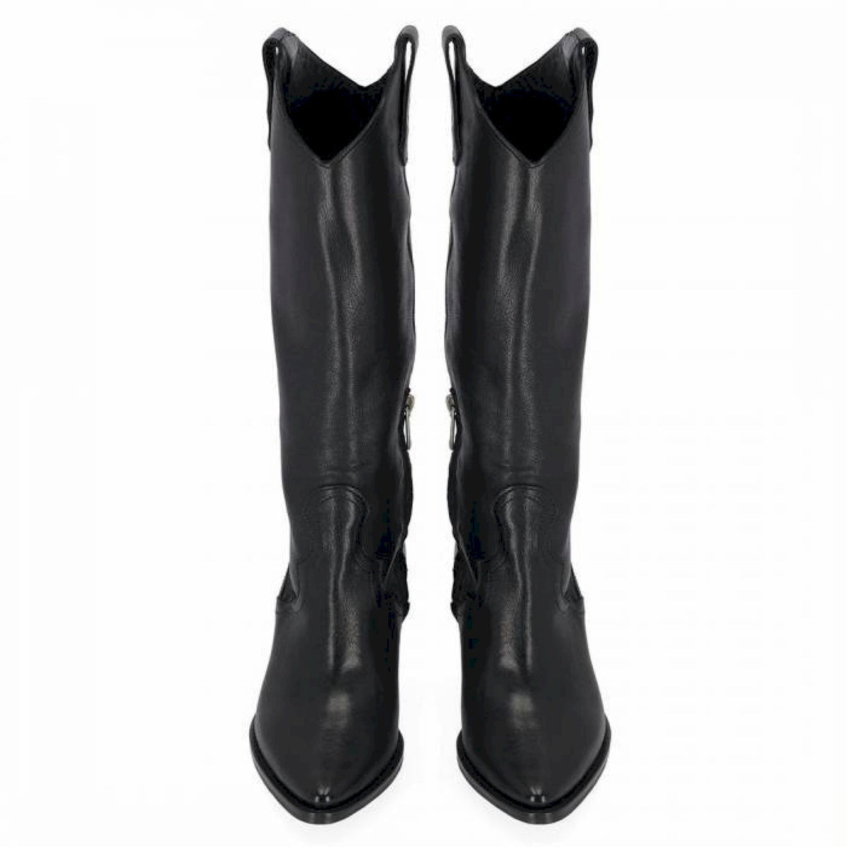 Stivale texano in pelle con tacco