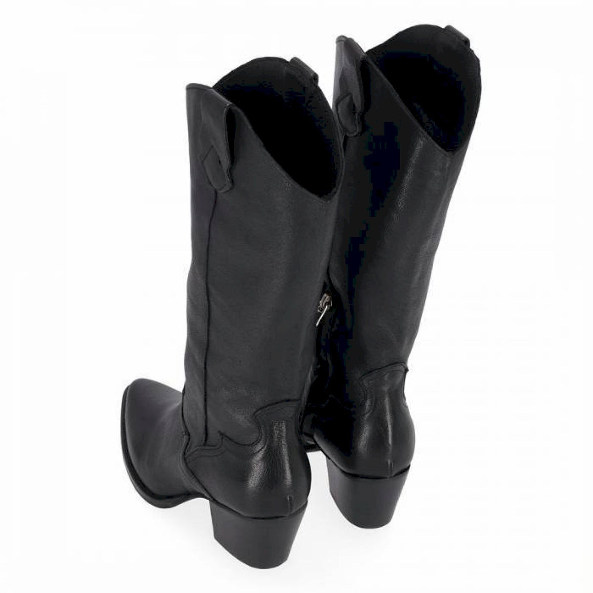 Stivale texano in pelle con tacco