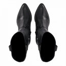 Stivale texano in pelle con tacco
