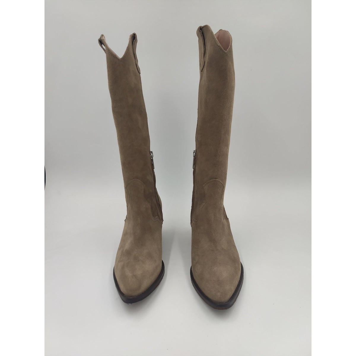 Stivale texano velour con tacco