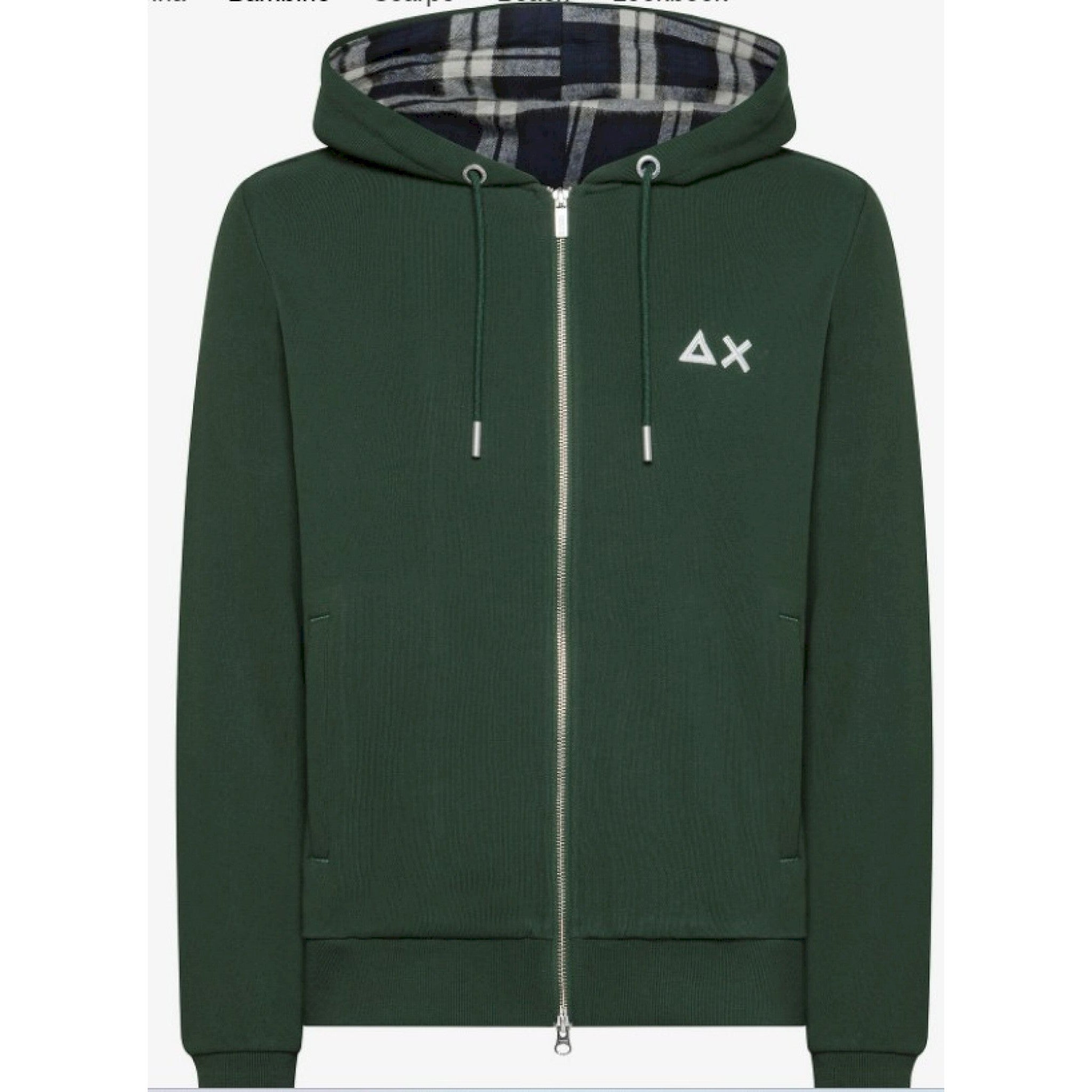 Sun 68 hood zip contrast cotton
