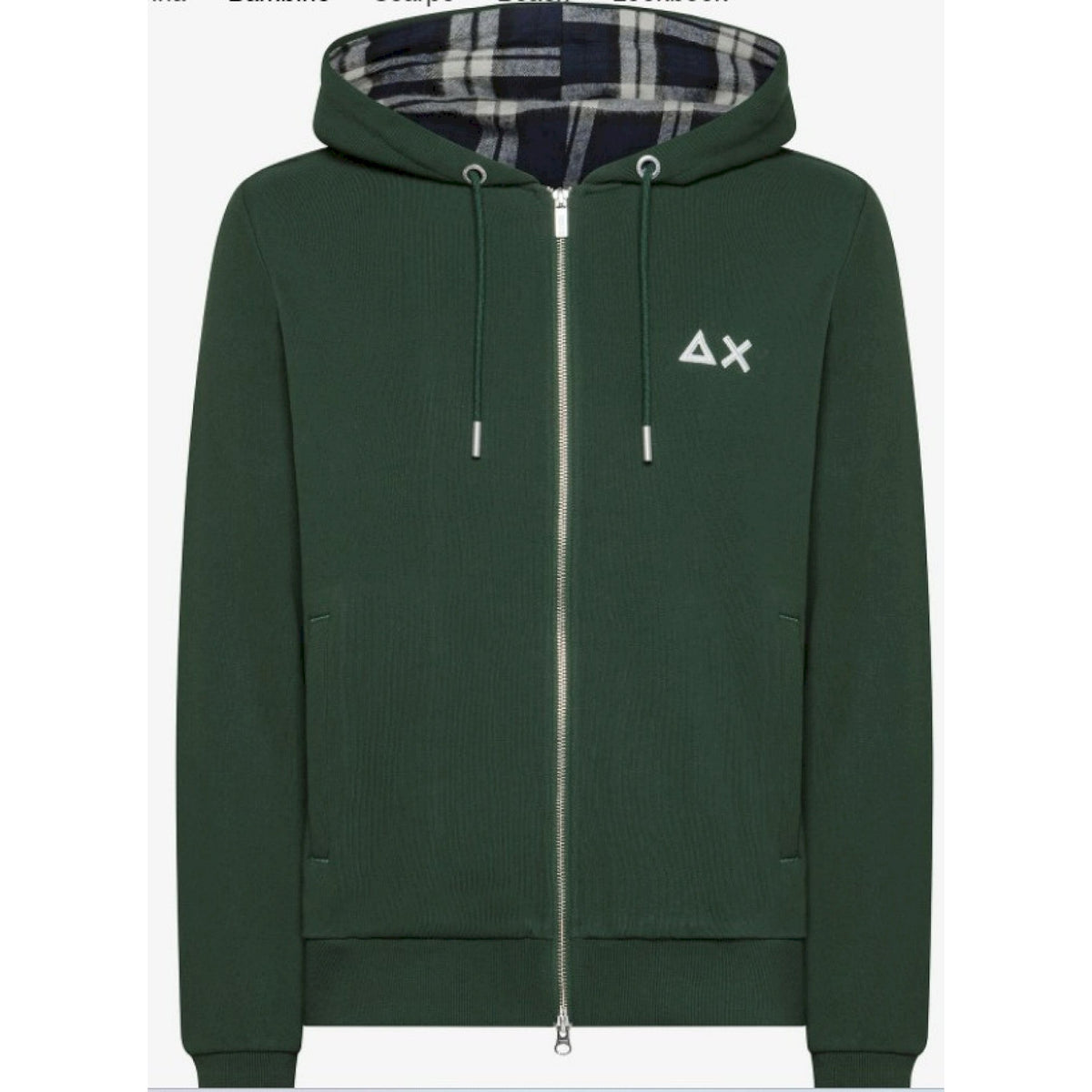 Sun 68 hood zip contrast cotton