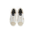 Milan crystal w sneakers in pelle con dettagli in camoscio