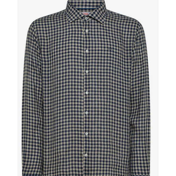 Sun 68 camicia lino check