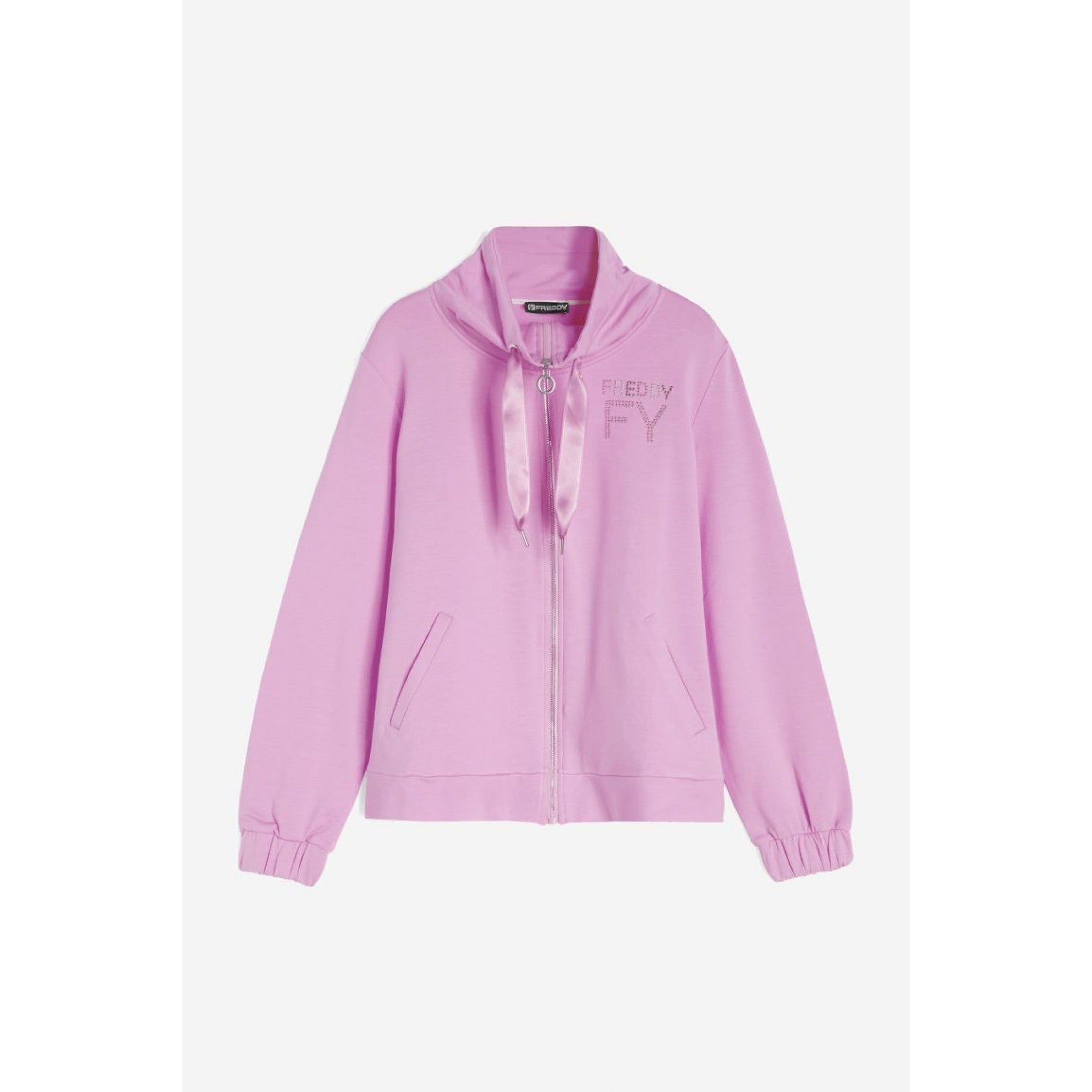 Freddy felpa french terry modal con collo alto e zip