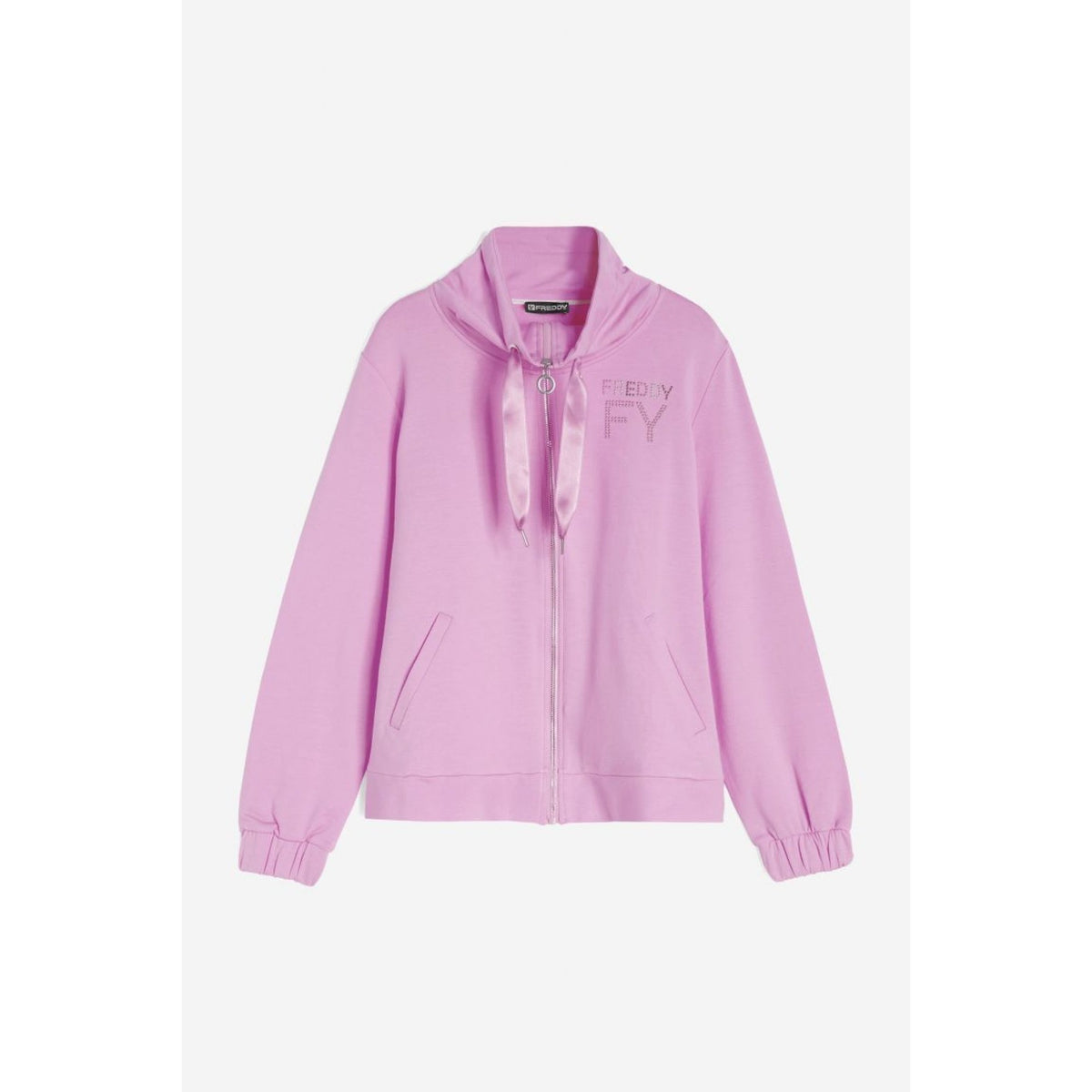 Freddy felpa french terry modal con collo alto e zip