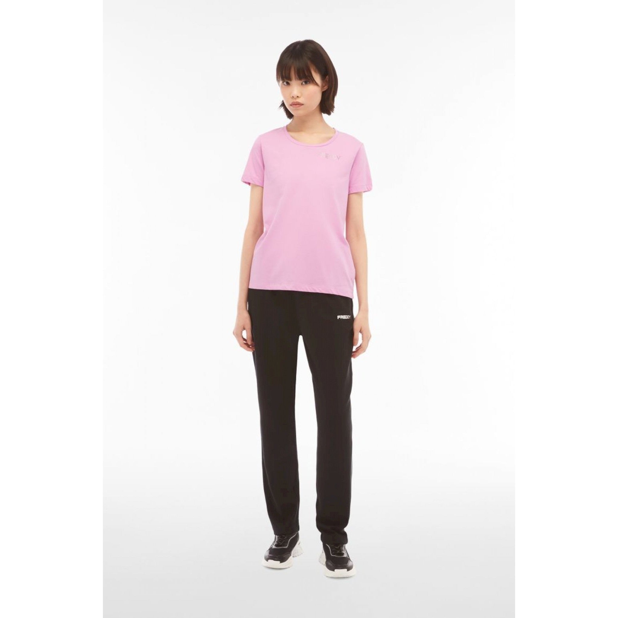 Freddy t-shirt jersey con borchie metallizzate sui fianchi