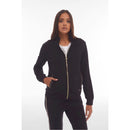 Freddy felpa zip e collo alto da donna con piping satin e strass