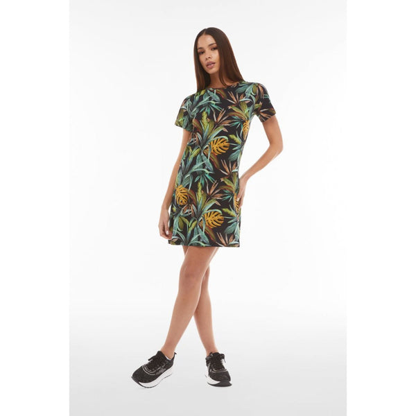 Freddy abito skater in jersey modal stampa tropical all over