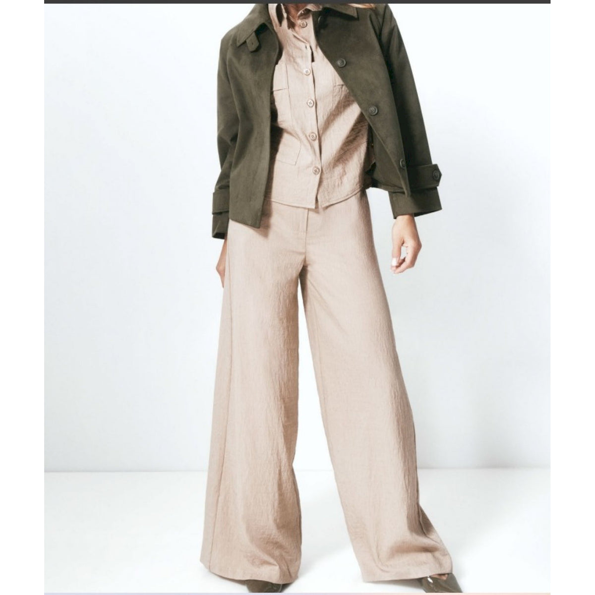 Yes zee pantalone largo viscosa e lino