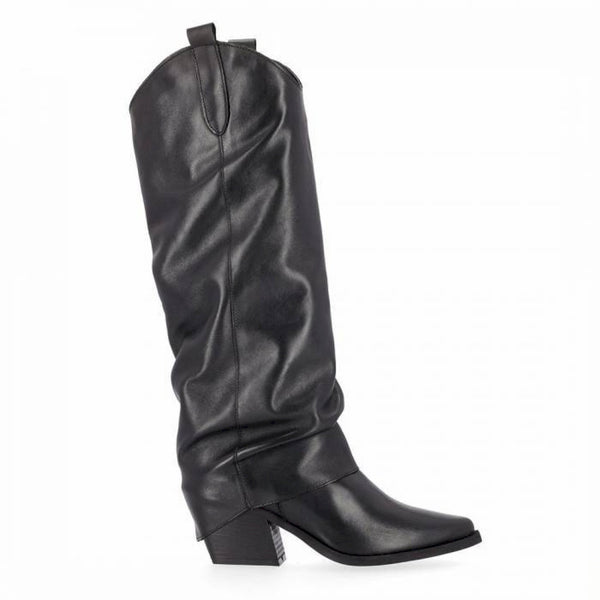 Texano con ghetta in pelle