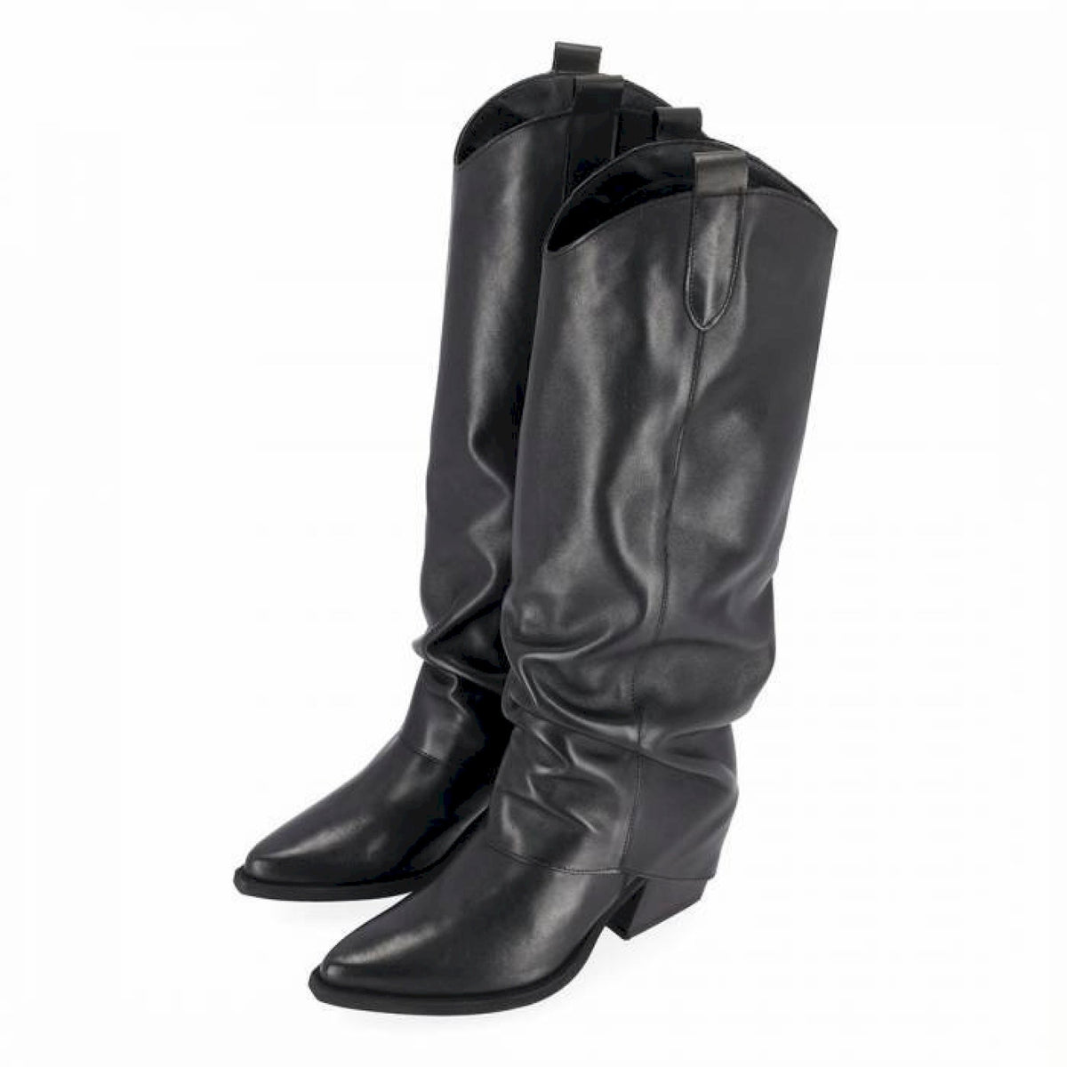 Texano con ghetta in pelle