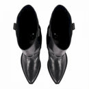 Texano con ghetta in pelle