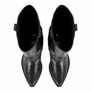 Texano con ghetta in pelle
