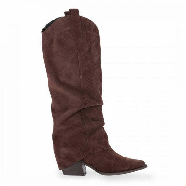 Texano con ghetta in pelle scamosciata