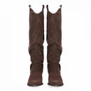 Texano con ghetta in pelle scamosciata