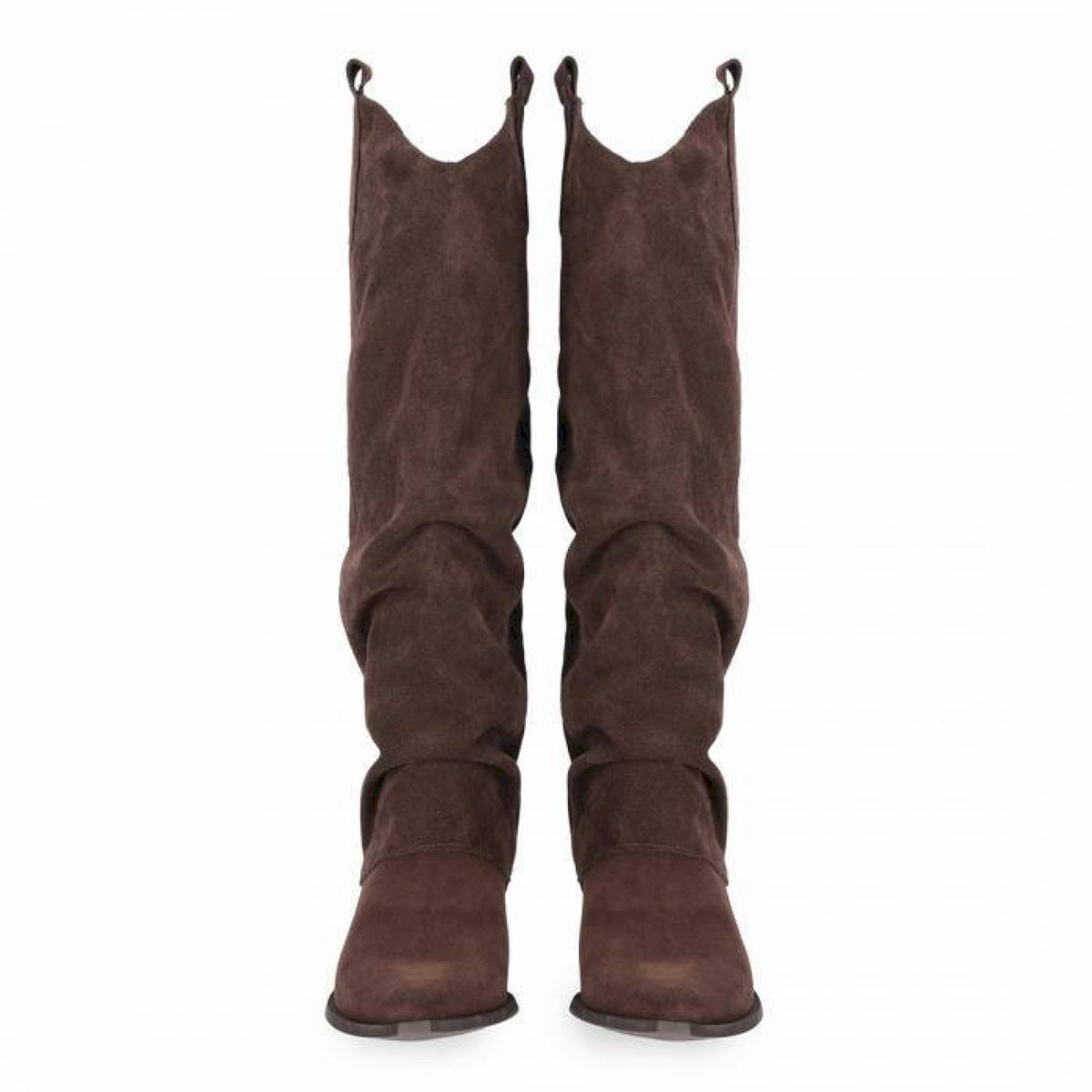 Texano con ghetta in pelle scamosciata