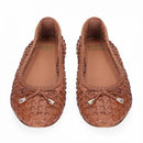 Ballerina in pelle intrecciata
