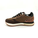 Sneaker stargirl animalier in suede e nylon nero