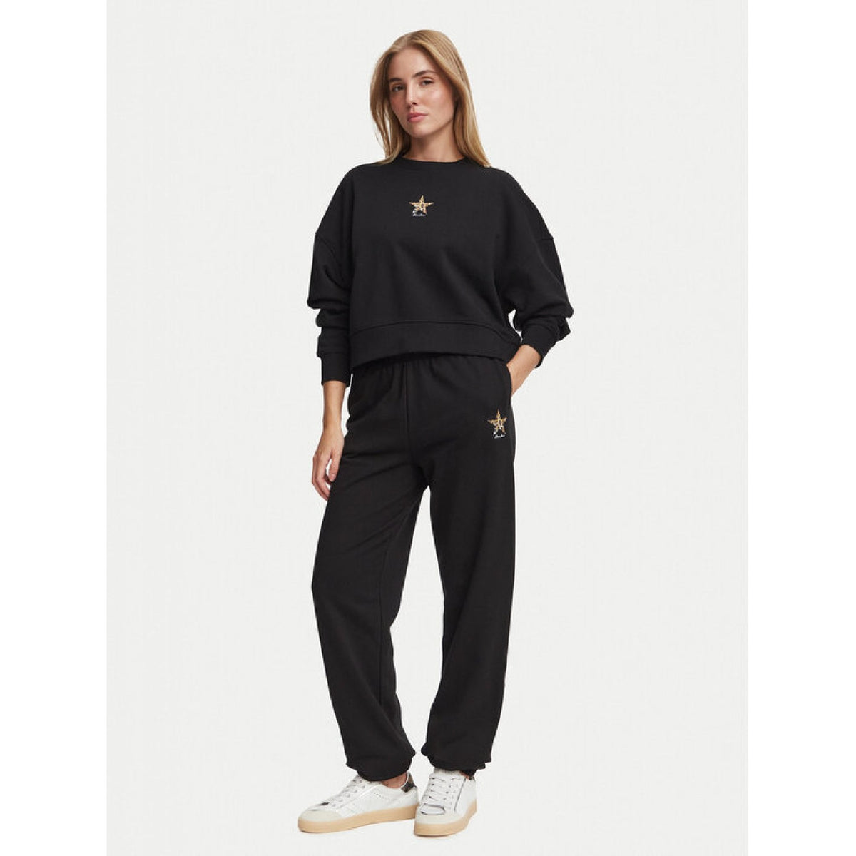 Guess - pantaloni da tuta guess leopard print star