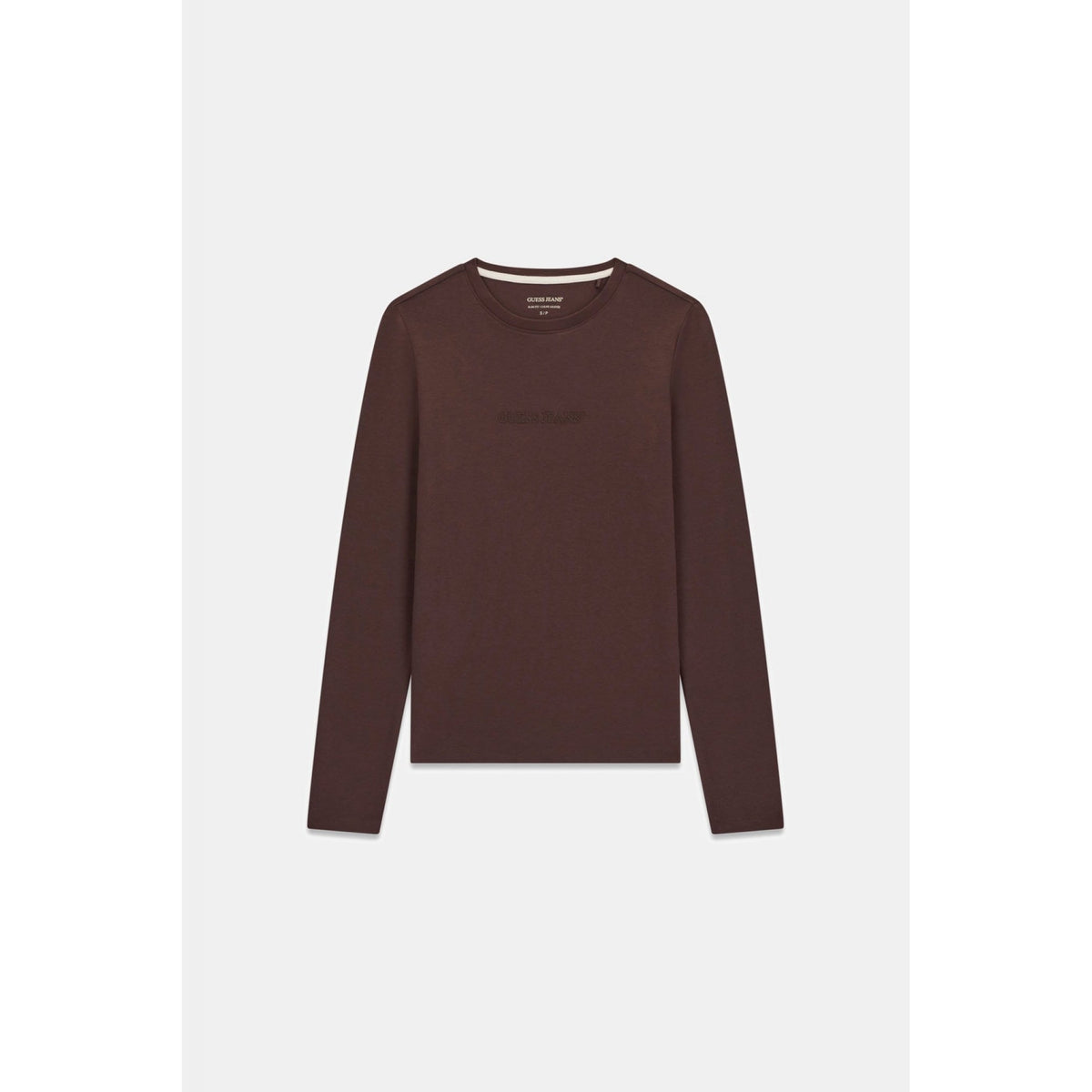 Guess - t shirt vestibilità slim a manica lunga guess ricamata
