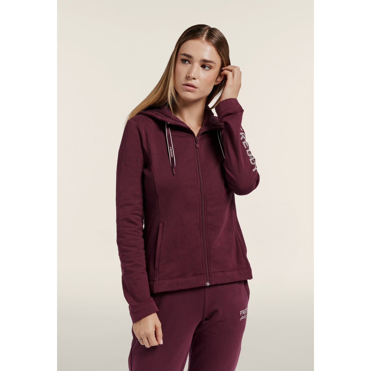 Felpa full zip freddy con cappuccio