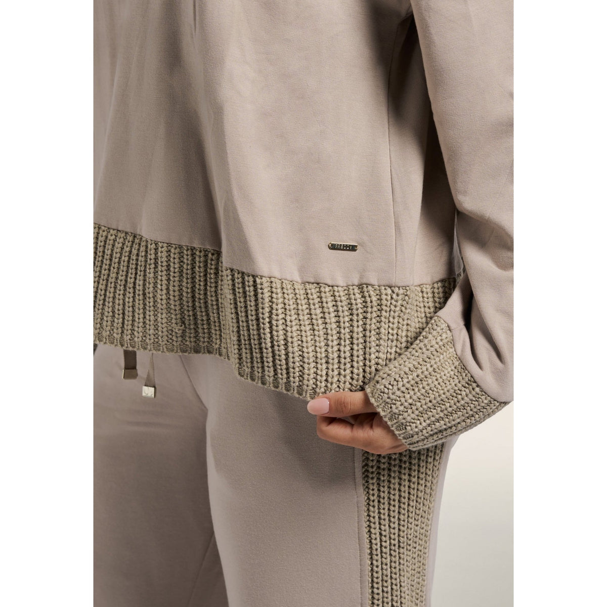 Freddy - felpa comfort freddy con collo alto e dettagli in tricot