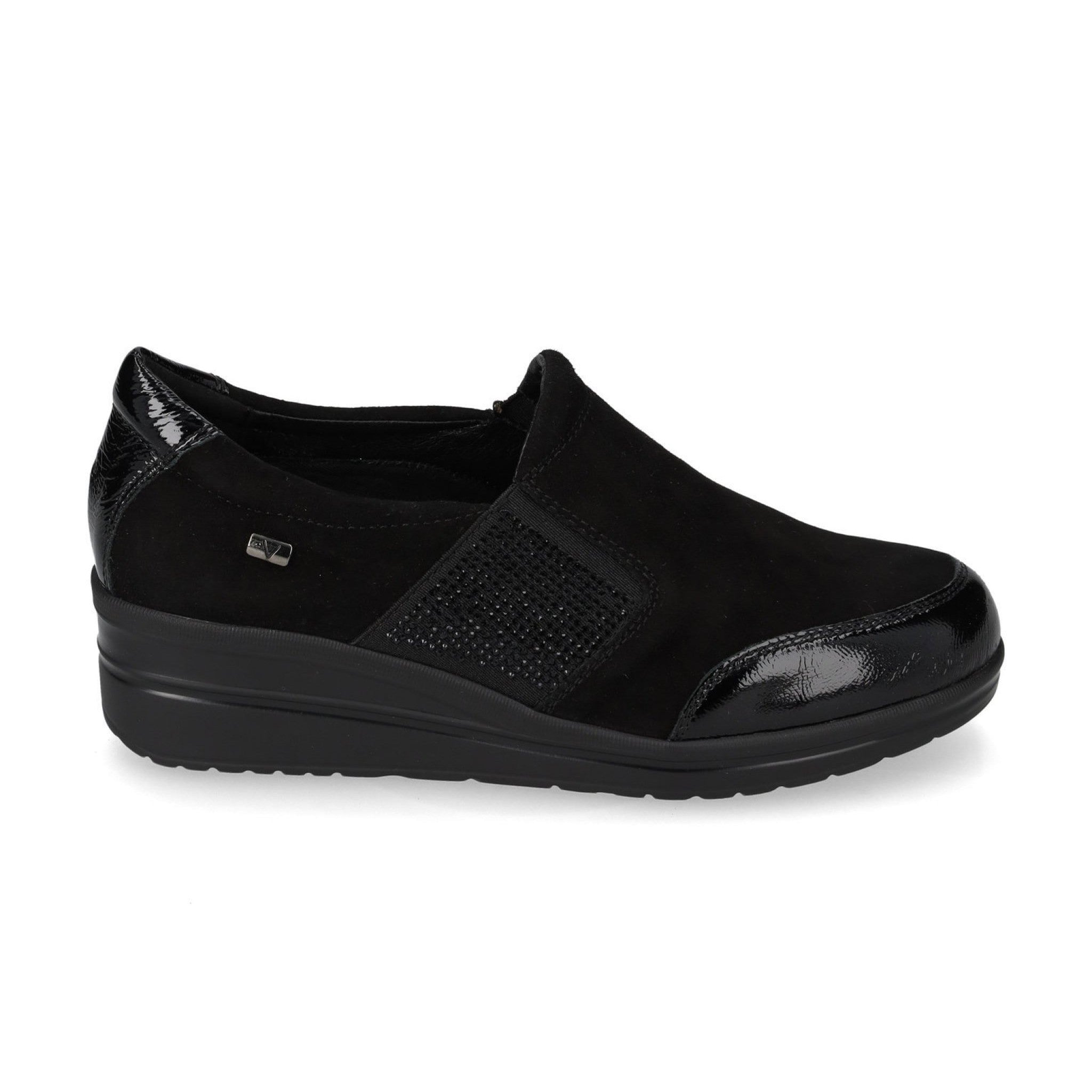 Scarpa slip on valleverde in suede con zeppa
