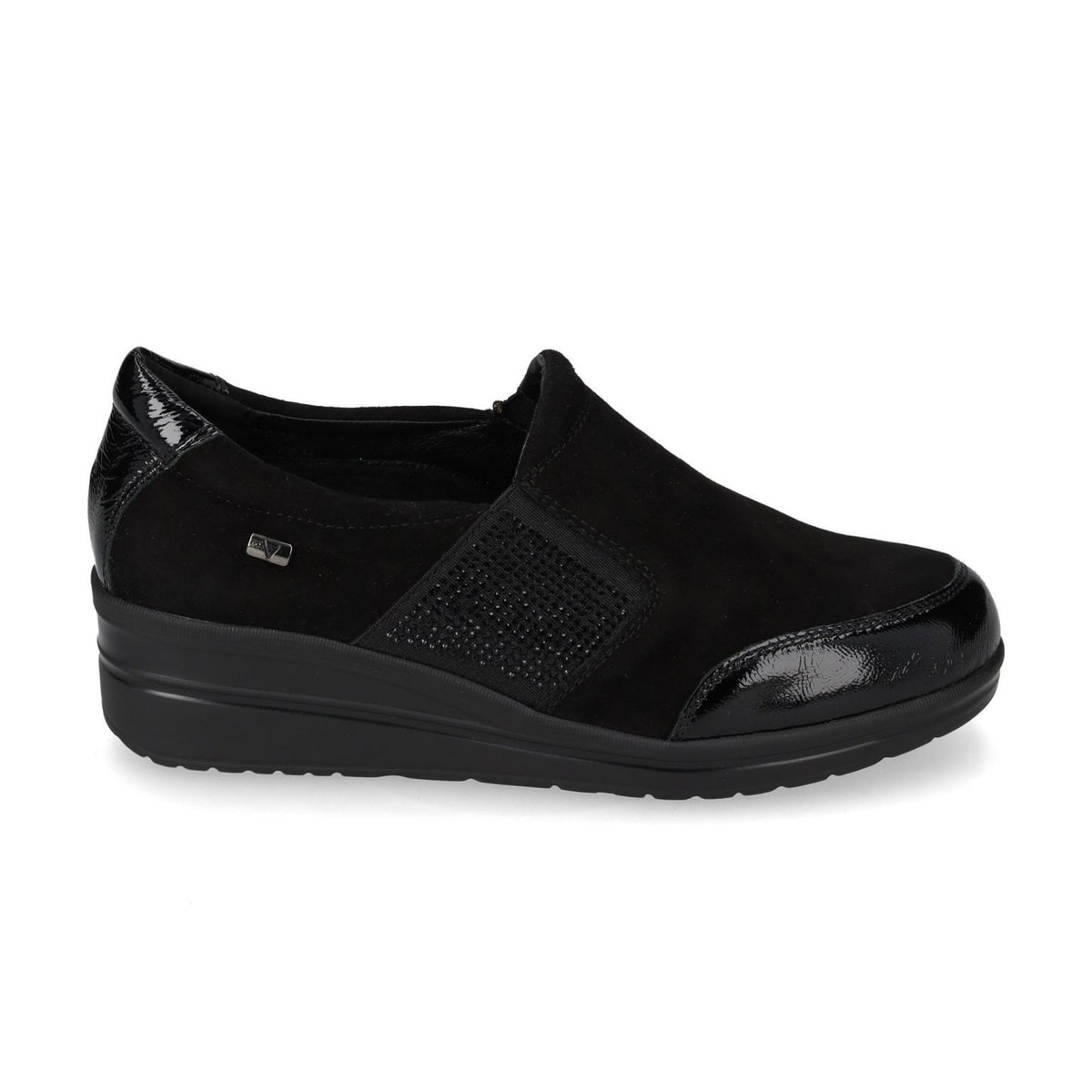 Scarpa slip on valleverde in suede con zeppa