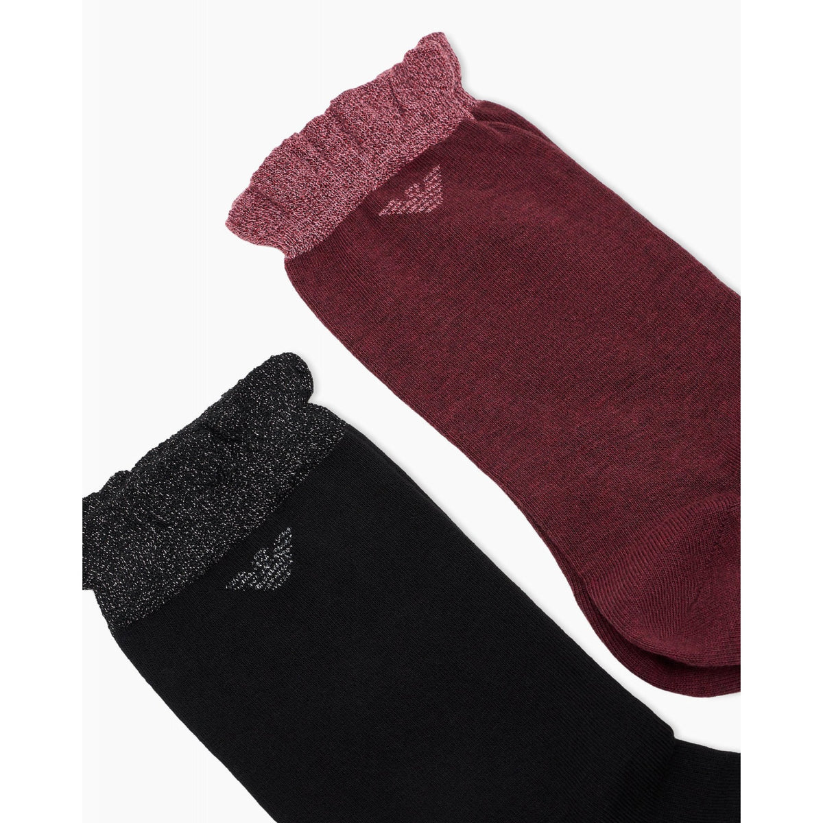 Calze corte 2 paia emporio armani underwear in cotone lurex