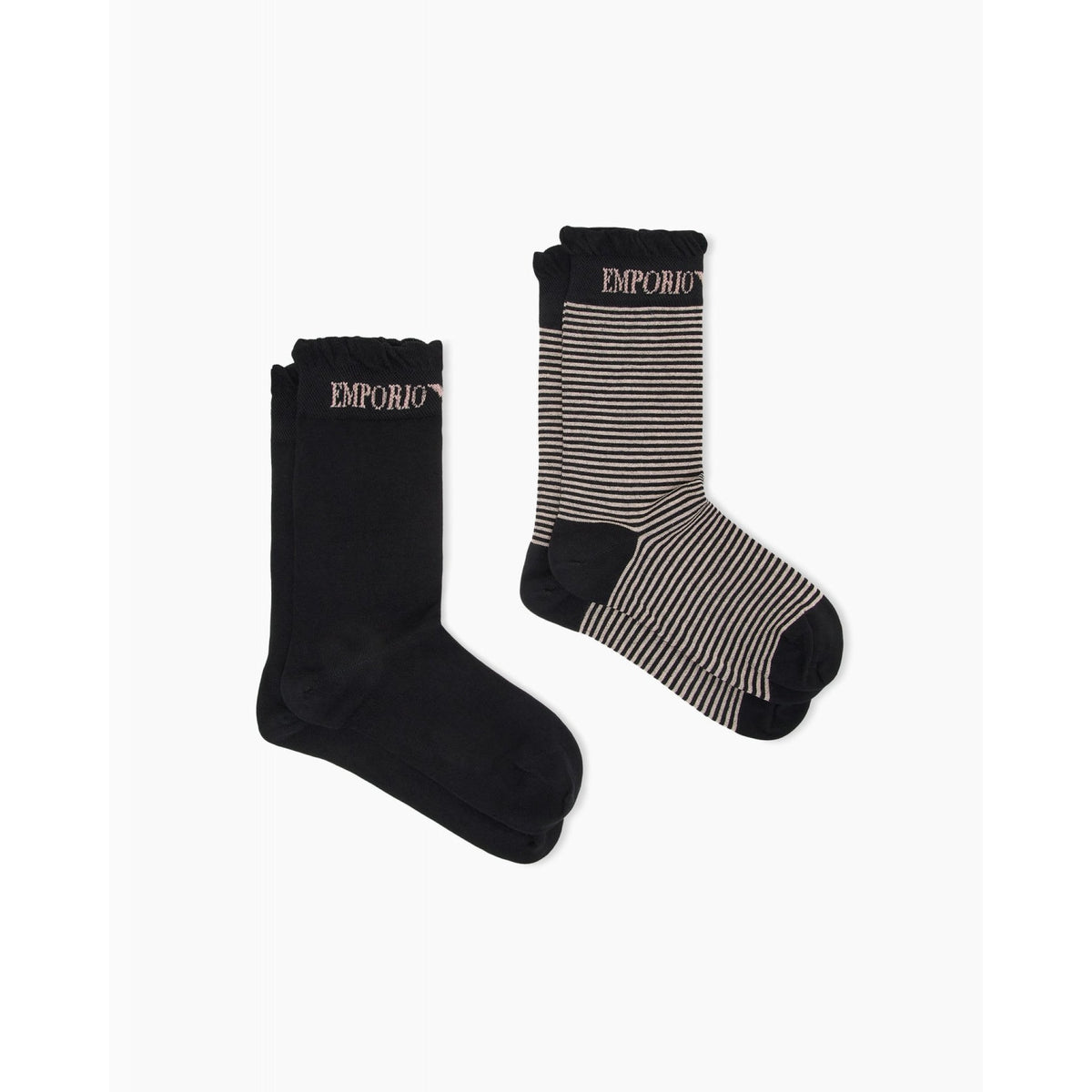 Calzini corti in cotone pack da 2 emporio armani underwear con lettering
