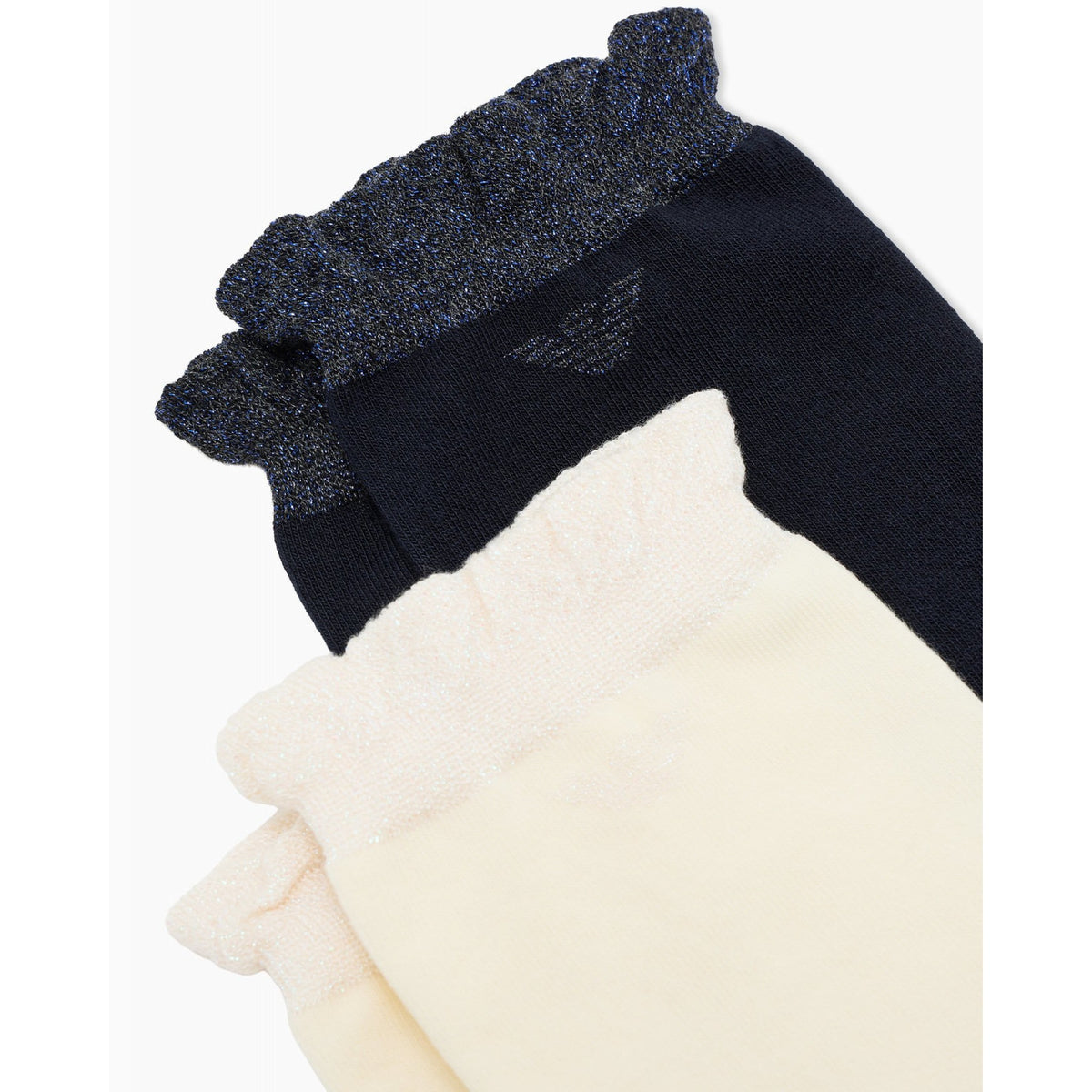 Calze corte 2 paia emporio armani underwear in cotone lurex