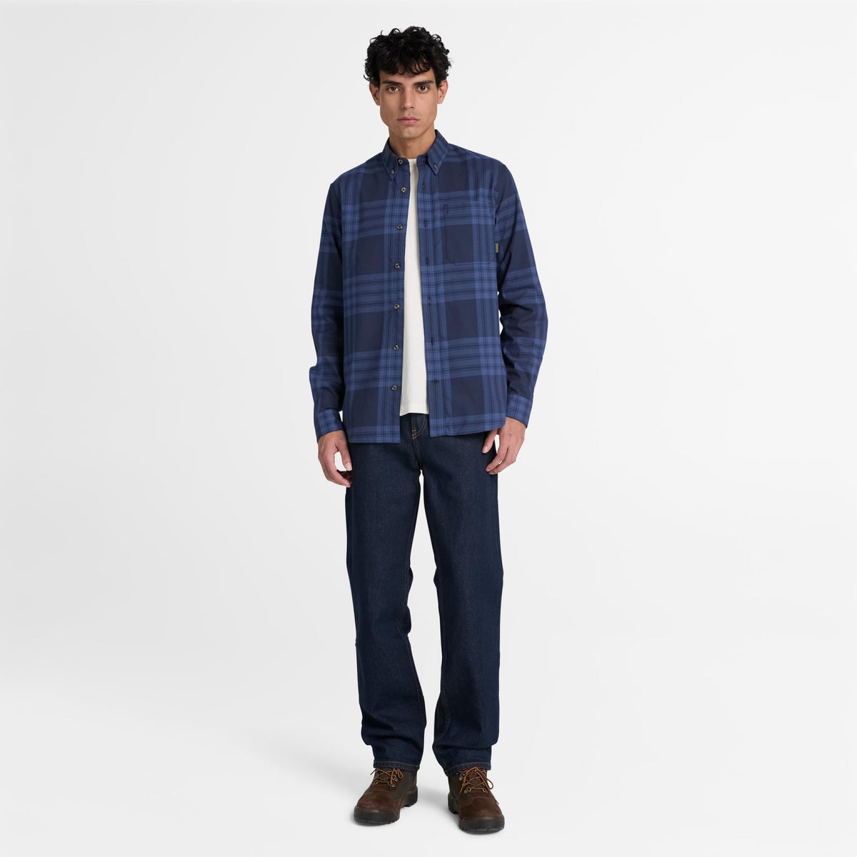 Timberland - camicia a quadri in twill timberland con taschino
