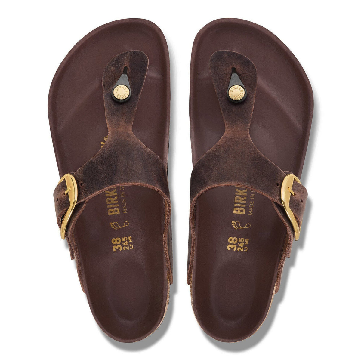 Gizeh big buckle birkenstock in pelle oliata
