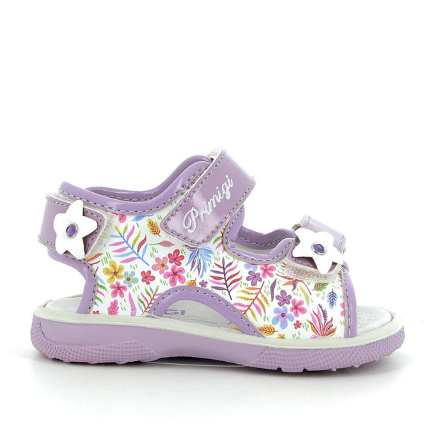 Sandalo da bambina bianco multicolor-lilla