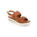 Sandalo fama  con zeppe e effetto arricciato